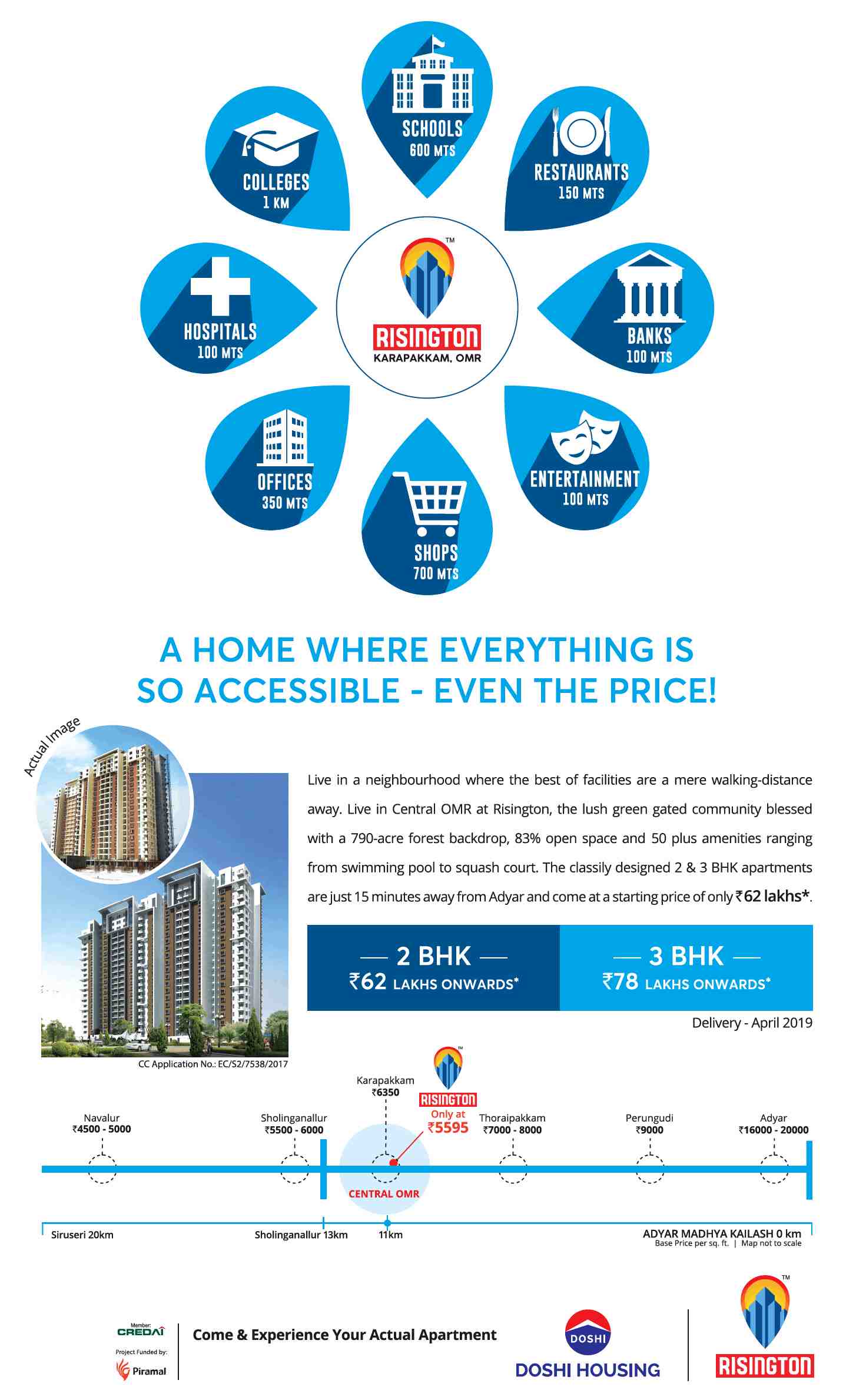 Reside in classily designed 2 & 3 BHK apartments at Doshi Risington in Chennai